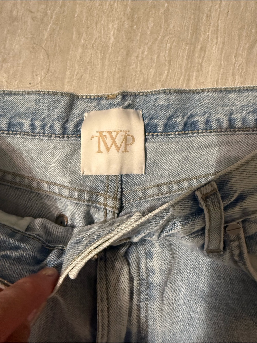 Light Blue Wide-Leg Heavy Denim Jeans - Unbranded - Picture 4 of 9